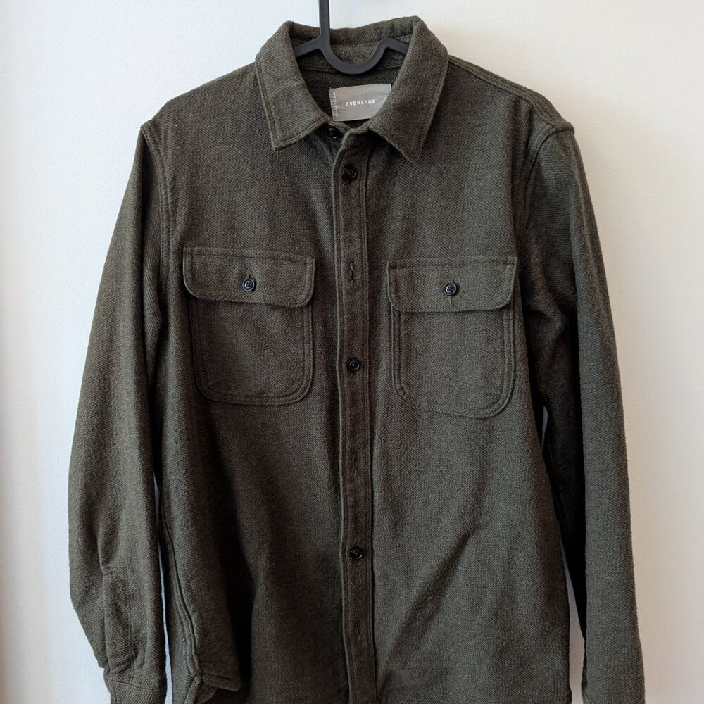 Everlane's Men Heavyweight Overshirt - Olive Green Size S